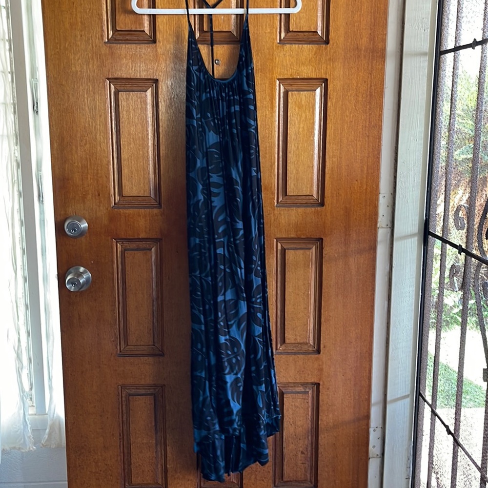 MIKOH maxi dress 100% rayon leaf print